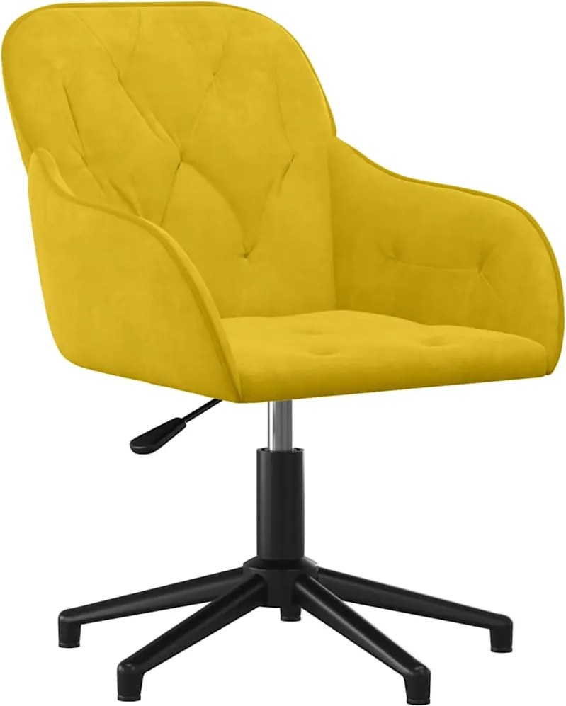 vidaXL Scaun de birou pivotant, galben, catifea