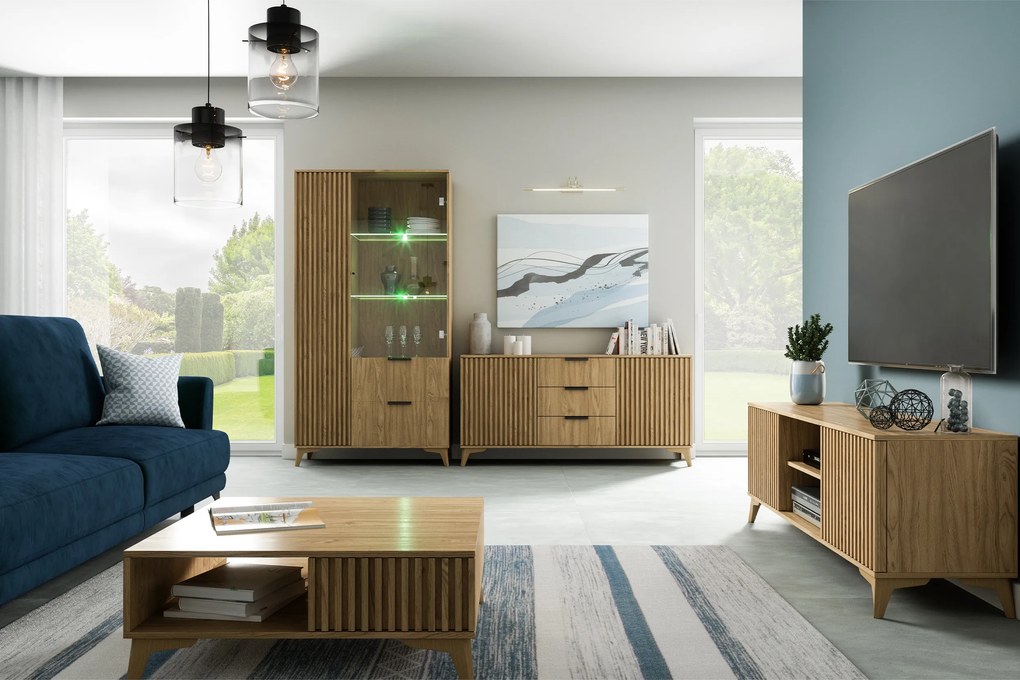 OFERTA Comoda ENTSIAN 150x70cm, stejar artisan clasa a II-a