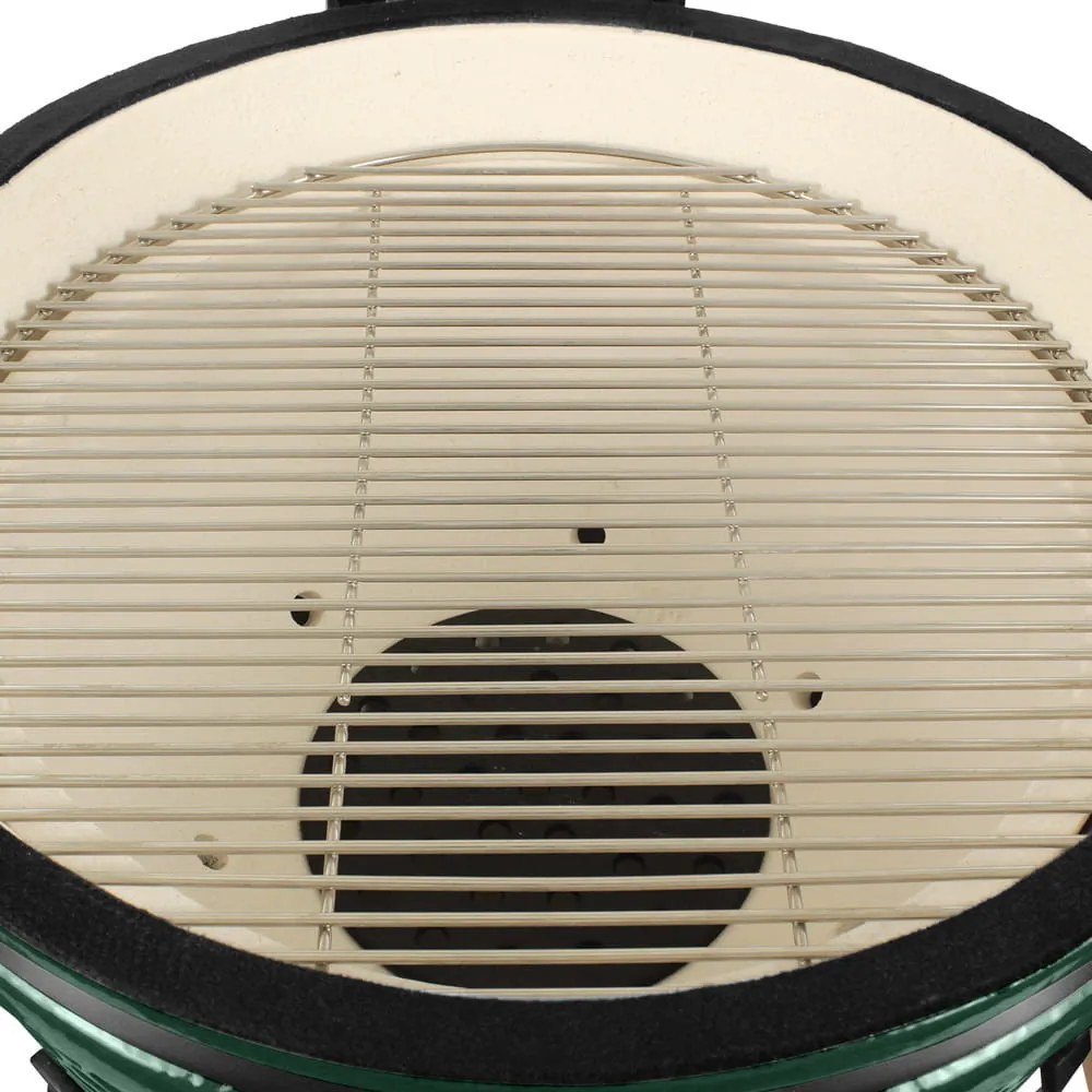 Grătar ceramic pentru cărbuni cu rafturi laterale, grilă de 57 cm