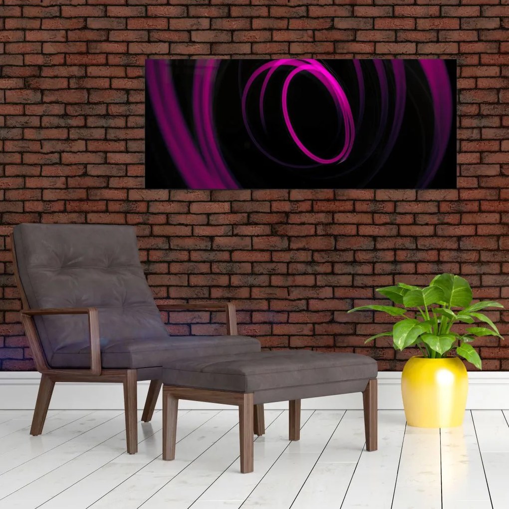 Tablou - linii violete (120x50 cm)