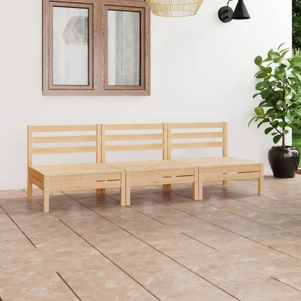 vidaXL Set mobilier de grădină, 3 piese, lemn masiv de pin