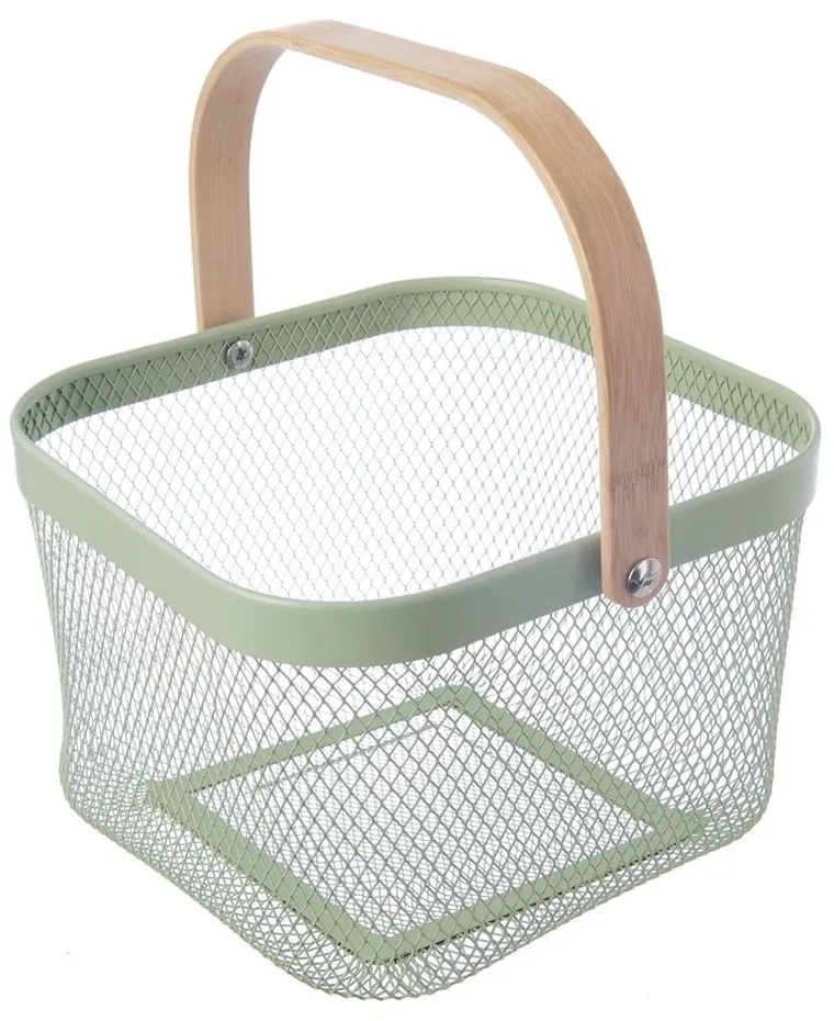 Coș de depozitare din sârmă din metal 24,5x24,5x30 cm Greenish – Orion