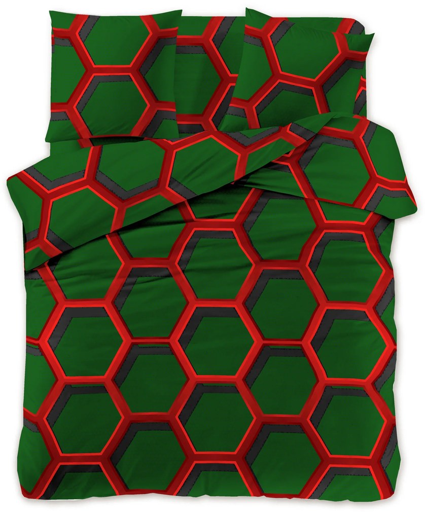 Lenjerie de pat din microfibra Culoare verde inchis, ZORINO