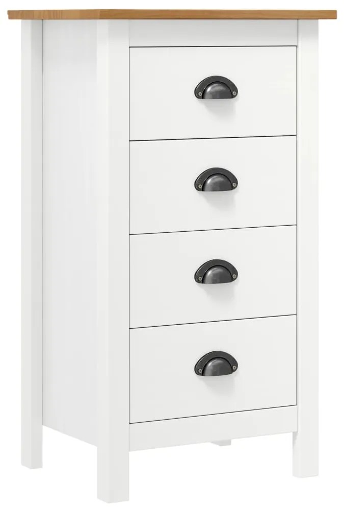 288914 vidaXL Servantă Hill Range, alb, 46 x 35 x 80 cm, lemn masiv de pin