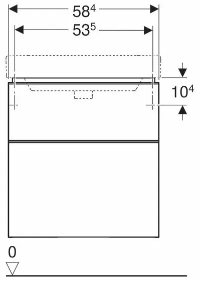 Dulap baza pentru lavoar suspendat Geberit Smyle Square lava gri inchis 2 sertare 59 cm