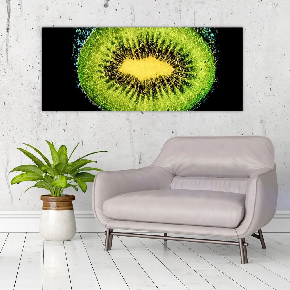 Tablou - detailu cu kiwi în apă (120x50 cm)