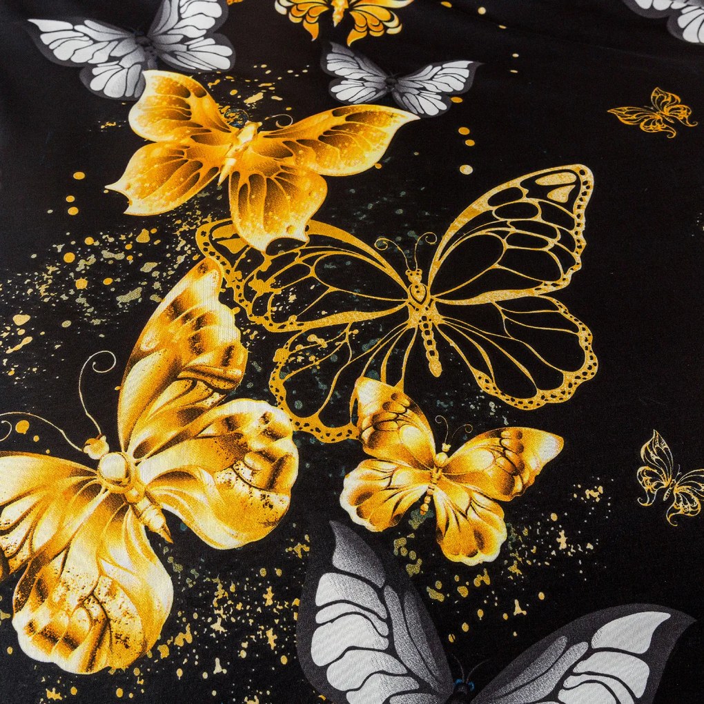 Fata de perna din microfibra GOLD BUTTERFLY 70x90 cm, negru