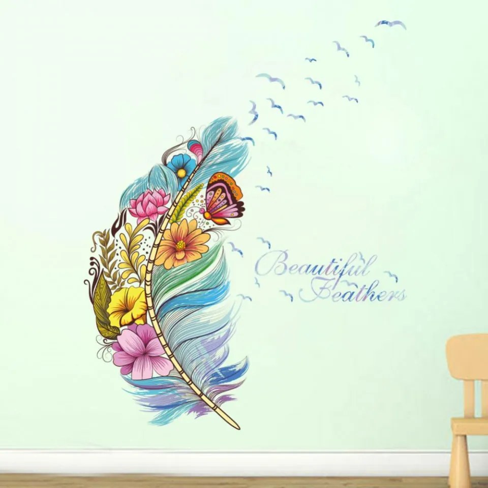 Sticker perete Beautiful Feathers