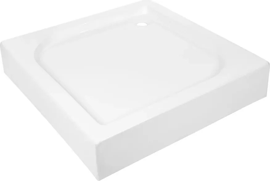 Cadita dus patrata Invena 90x90 alb