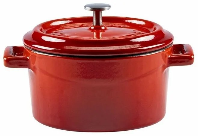 LAVA Metal Oală din fontă cu diametrul de 10 cm,roșu , 0,35 l