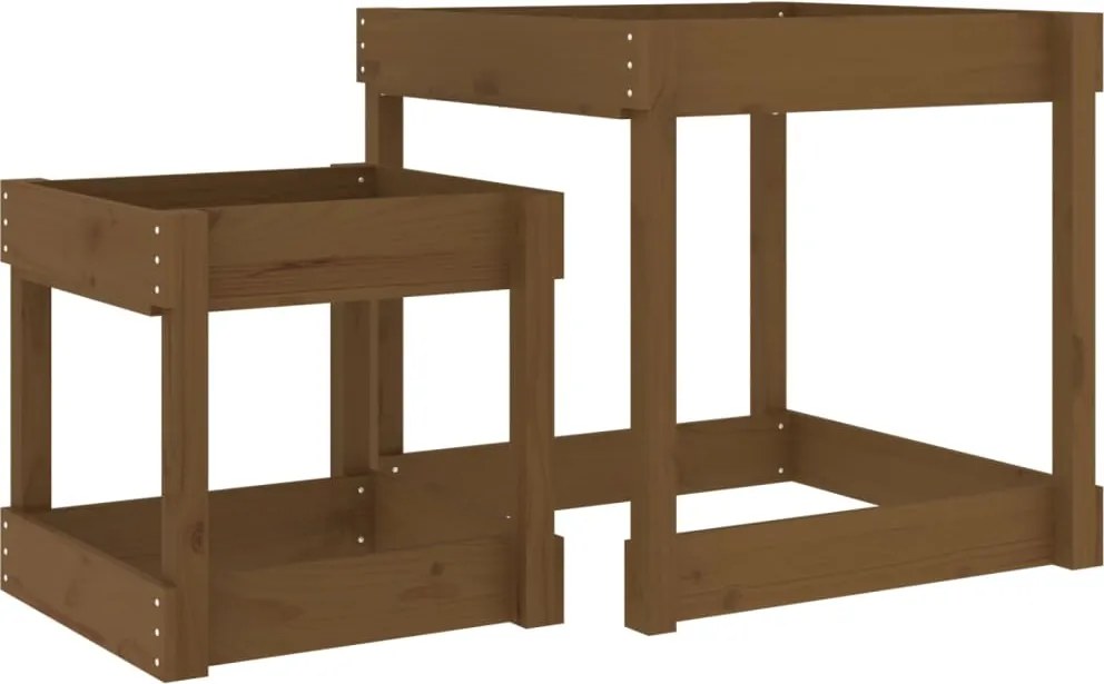 vidaXL Mese pentru nisip, 2 buc., maro miere, lemn masiv de pin