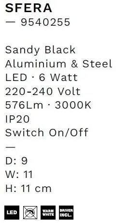 Aplica de perete LED stil minimalist SFERA