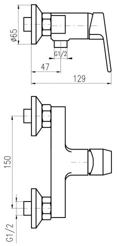 Baterie de duș RAV Slezák COLORADO CO181.5, crom lucios
