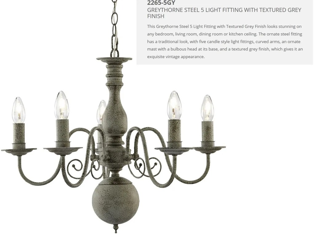 Lustra stil rustic Greythorne 5L 2265-5GY SRT