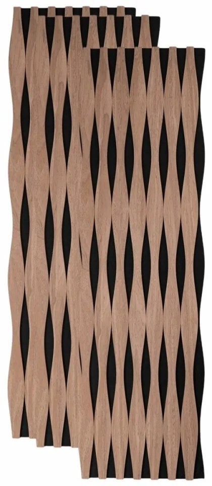 Panou riflaj acustic decorativ, MDF si pasla, AC42, 240x30x1.8cm, Tec