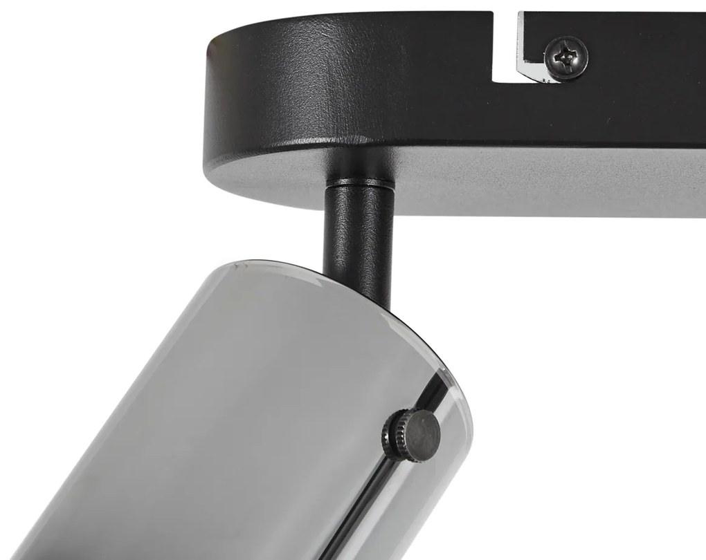 Spot modern de tavan Gunmetal cu 3 lumini rotativ și reglabil - Drain