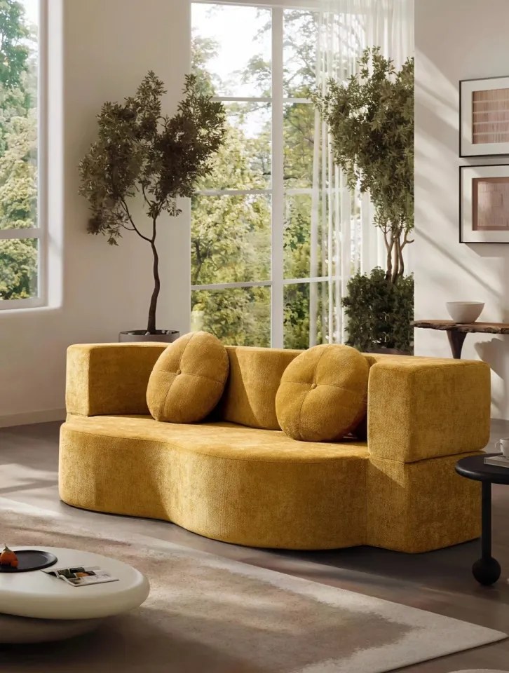 Canapea transformabilă în pat, spumă cu memorie HD, huse detașabile – 200×85×68 cm (Culoare: Maro)