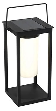 Lampă modernă de exterior neagră cu LED și dimmer solar - Denlu