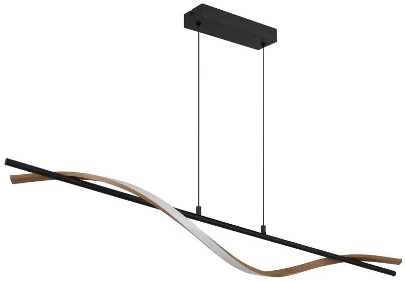 Lustra LED aluminiu cu efect de lemn WATKINS