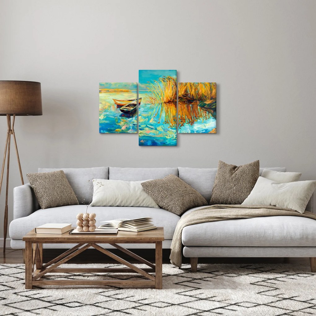 Tablou - Lacul cu bărci (90x60 cm)