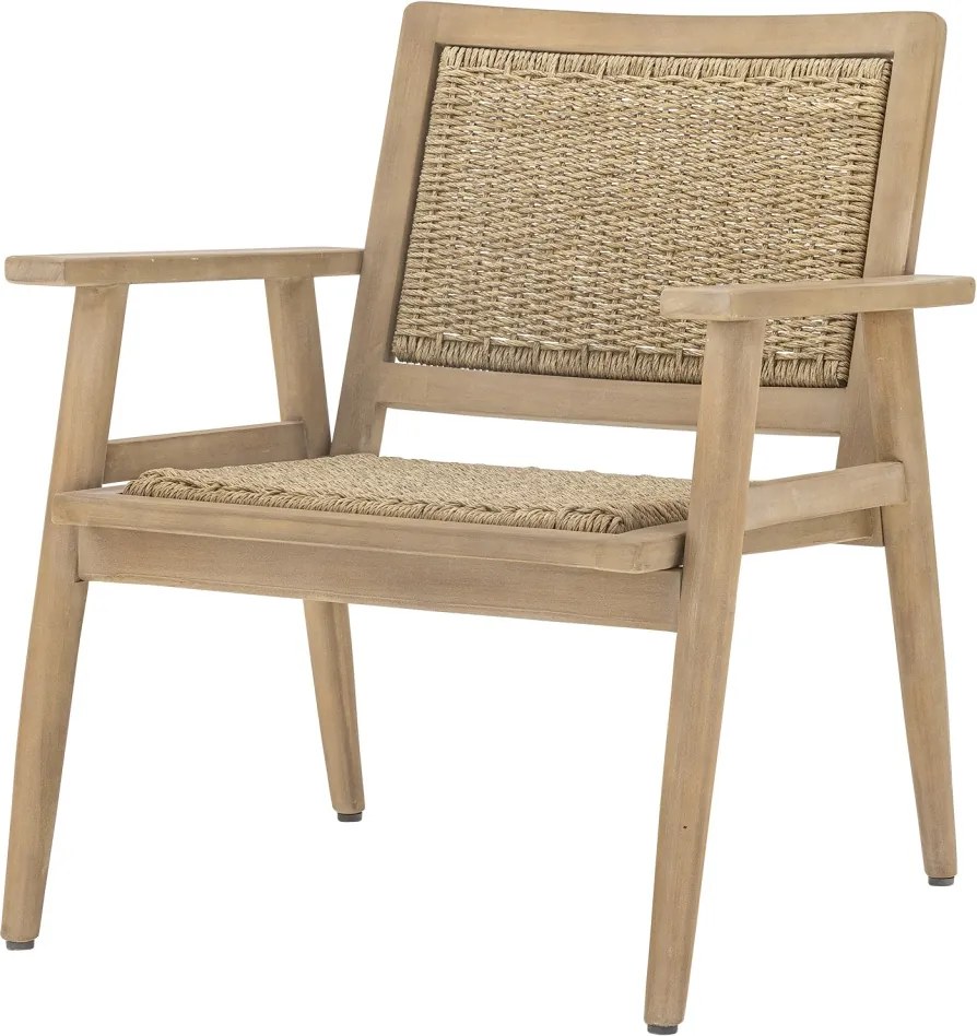 Fotoliu de grădină din lemn de acacia FSC® și polirattan, L66×H75,5×W67 cm, „Sorrento"