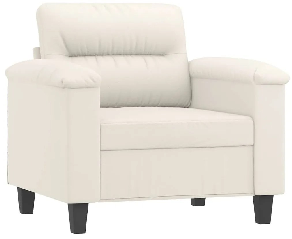 349240 vidaXL Canapea de o persoană, crem, 60 cm, piele ecologică