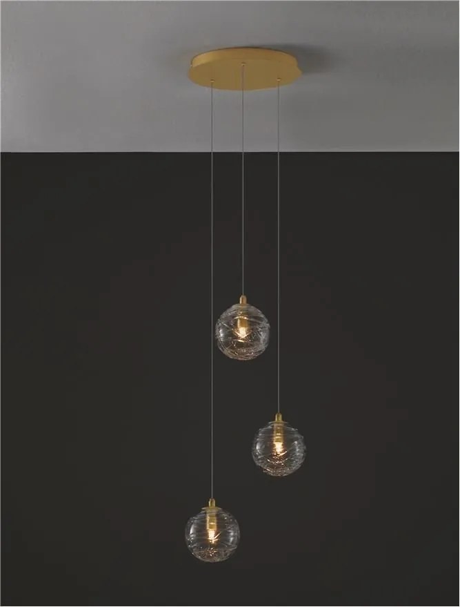 Lustra moderna cu 3 Pendule design decorativ COEN auriu