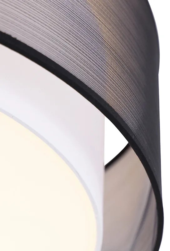 Plafoniera moderna neagra cu alba 50 cm 3 lumini - Drum Duo
