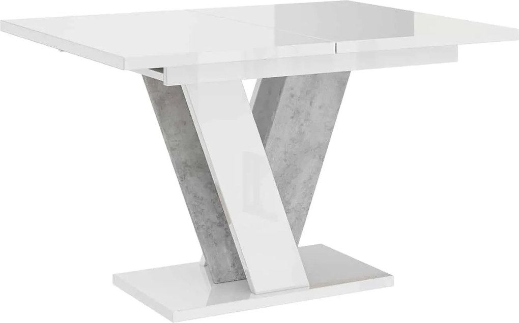 Masă lemn masiv alb Dining extensibilă BellaVista 120/160x90 cm