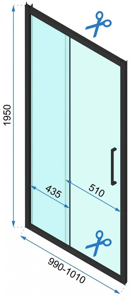 Usa de nisa culisanta Rea Rapid Slide 100 cm sticla 6 mm crom