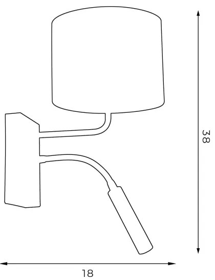 Lampă de perete ARDEN 1xE27/60W/230V + 1xG9/8W negru/auriu