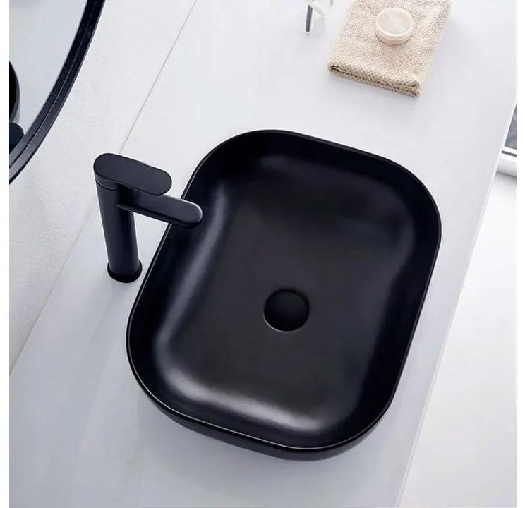 Lavoar Belinda ceramica sanitara negru mat - 46 cm