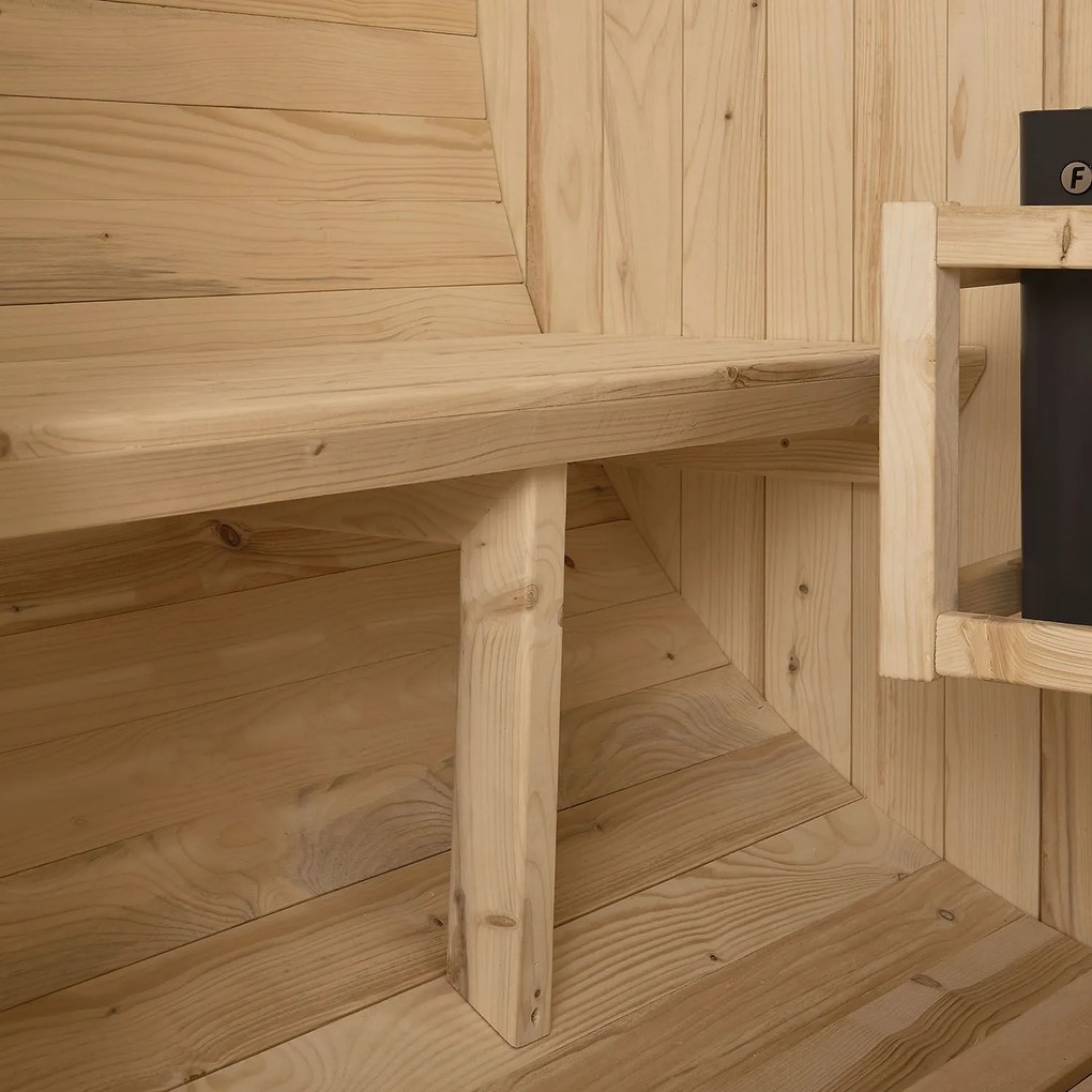 Vonkajšia sudová sauna Spitzbergen M dĺžka 120 cm priemer 190 cm (3,6 kW)