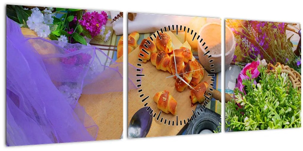 Tablou - picnic de vară (cu ceas) (90x30 cm)