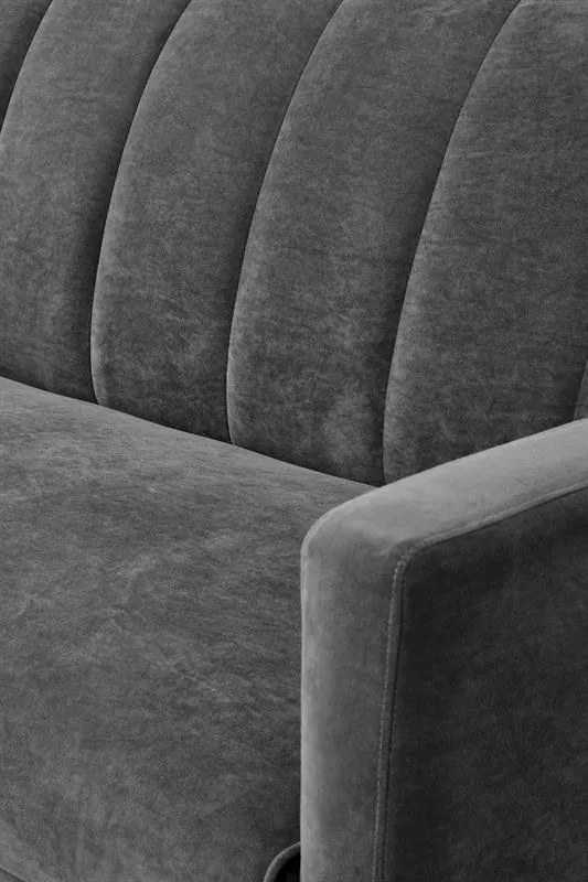 Canapea extensibila Armando velvet gri – H78 cm
