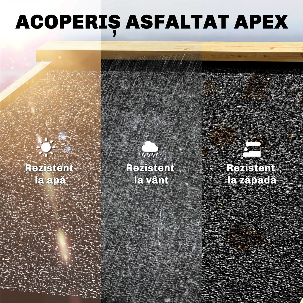 Outsunny Dulap de Grădină Căsuță pentru Unelte cu 3 Uși 93x53x168 cm Lemn Natural | Aosom Romania