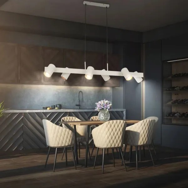 Briloner 4058064 - Lustra suspendată pe cablu ERA 6xGU10/10W/230V, crem