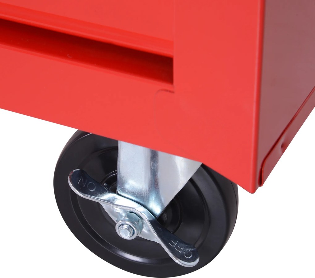 DURHAND Cărucior de unelte, 2 sertare mici și 5 sertare mari, oțel, până la 150 kg, 69 x 33 x 75 cm, roșu | Aosom Romania