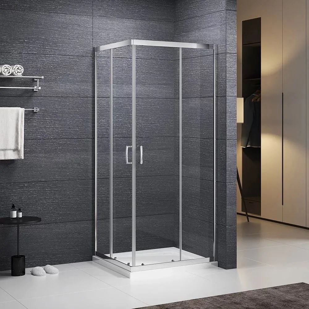 Cabina de dus patrata Roth Sundis cu usi glisante 80x80 cm crom-transparent