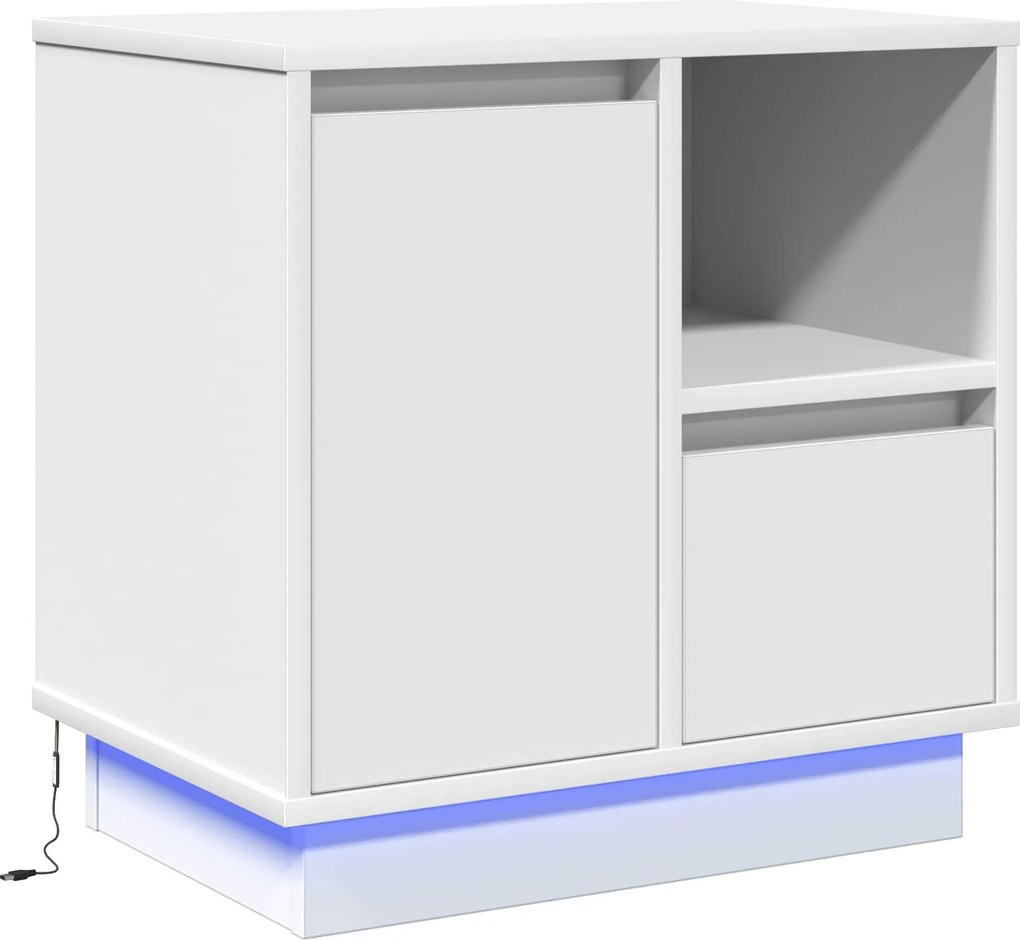 vidaXL Dulap de noapte cu sertar Alb 50 x 34,5 x 50 cm Lemn compozit