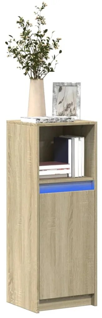 vidaXL Dulap cu LED, stejar sonoma, 38x34x100 cm, lemn prelucrat