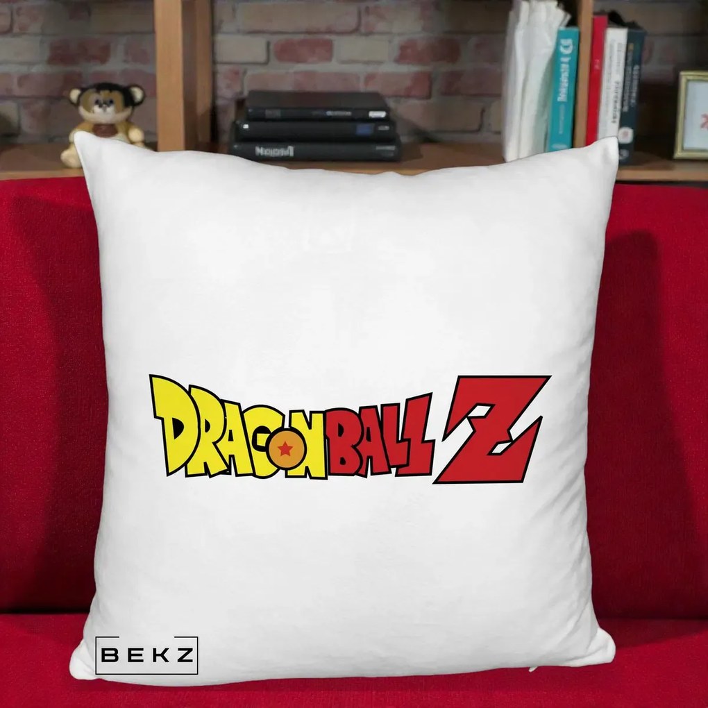 Perna Personalizata Dragon Ball Z Clasic, 40x40 cm, Alb Pufos, Husa Detasabila, Perna Inclusa, BEKZ®