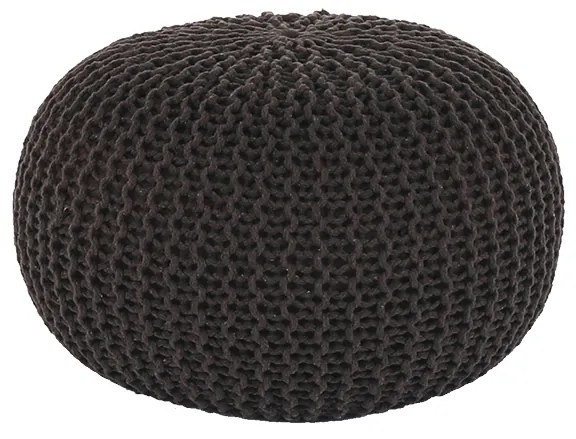 Pouf tricotat bumbac Culoare Maro, TAMAN TYP 2