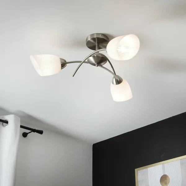 Lustră aplicată DONNA 3xE27/60W/230V nichel