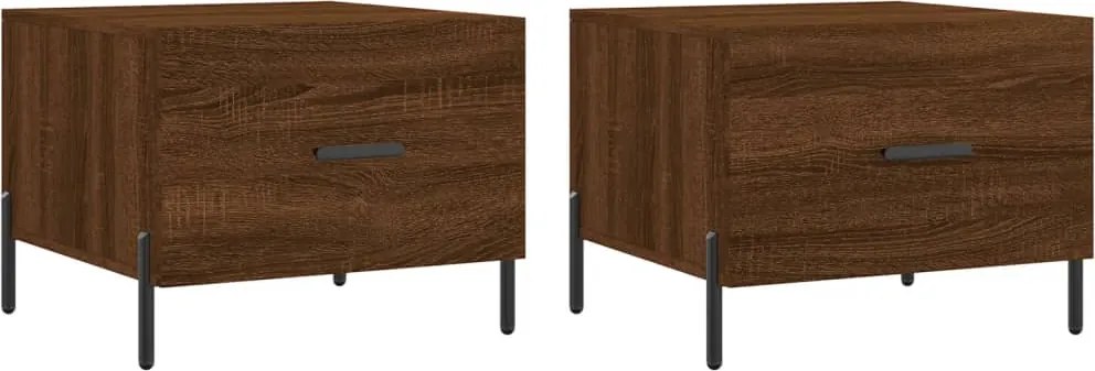 vidaXL Măsuțe de cafea, 2 buc. stejar maro, 50x50x40 cm, lemn compozit