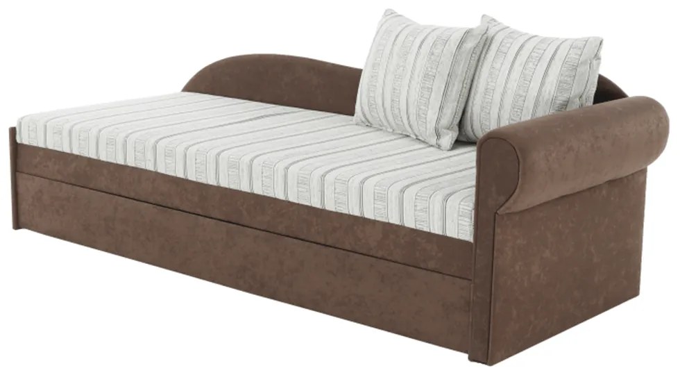 Divan extensibil, maro/bej/auriu/model, dreapta, AGA D
