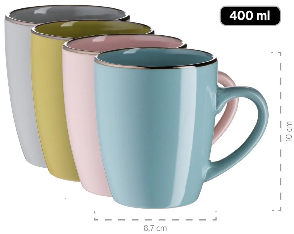 Set de masă Mäser Metallic RIM Pastel 16 buc.