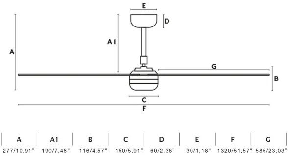 Ventilator de tavan FARO 33816WT PUNT M maro/alb d. 132 cm WT + telecomandă