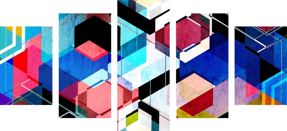Tablou 5-piese geometrie abstractă
