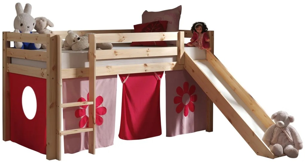 PINO PAT SEMI-INALT cu glisieră și perdea Pink Flower.